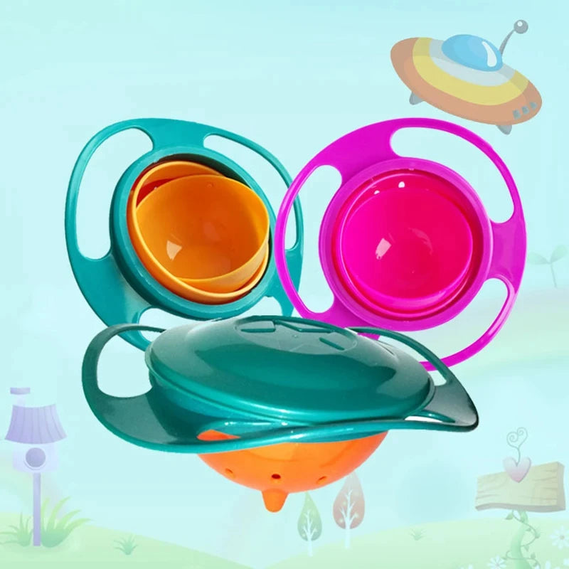 Baby Feeding Bowl Gyro Bowl 360 Degree Rotation Spill Resistant Feeding Dishes for Baby Training Children Spill-Proof